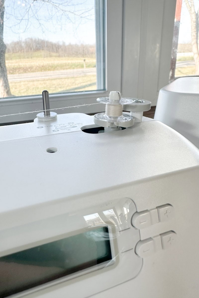 Up close picture of the bobbin being wound.