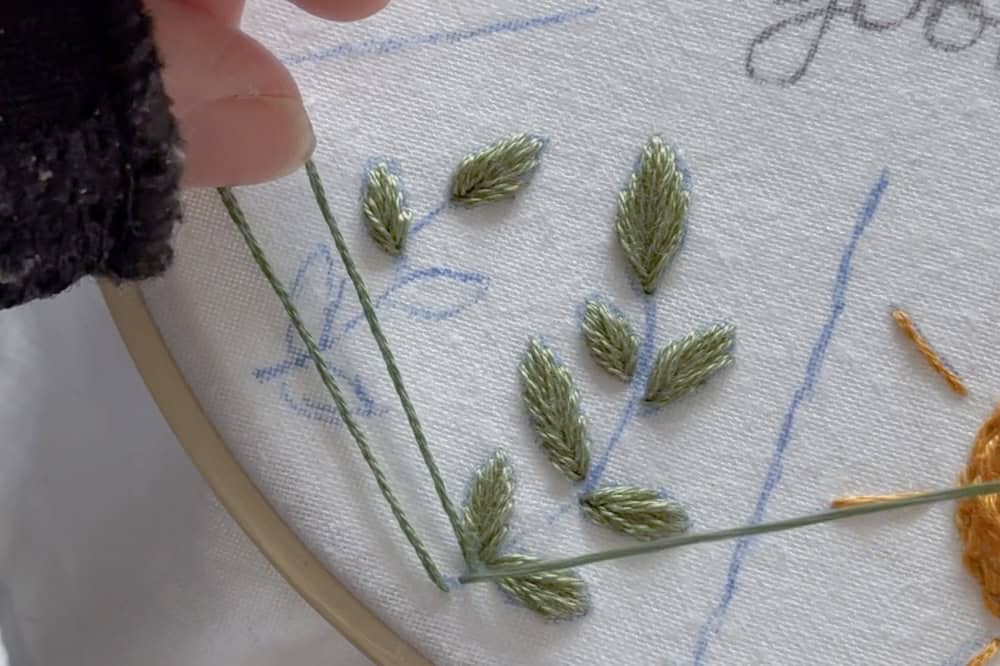 showing stem stitch part two.