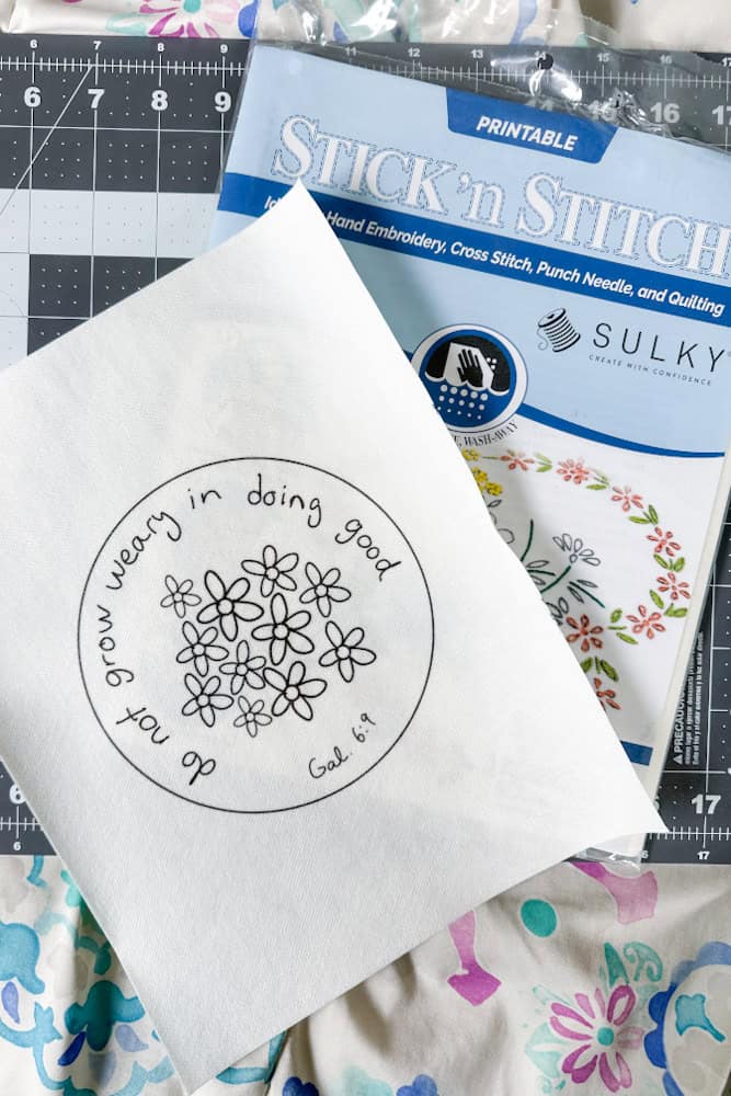 printing onto a stick and stitch as a method to transfer your pattern
